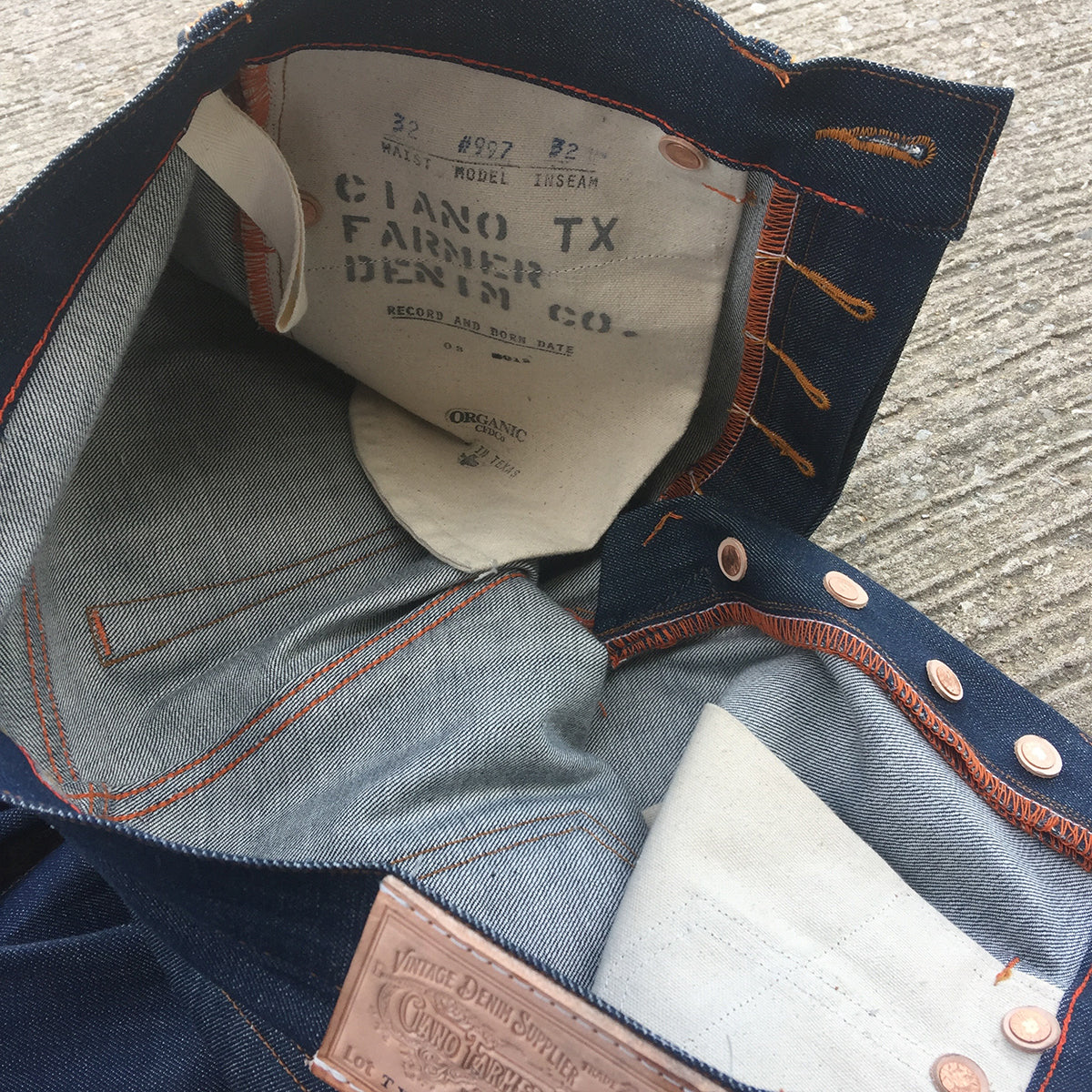 13.5oz TEXAS Organic Denim "NATURAL" Lot#2 Red Selvage