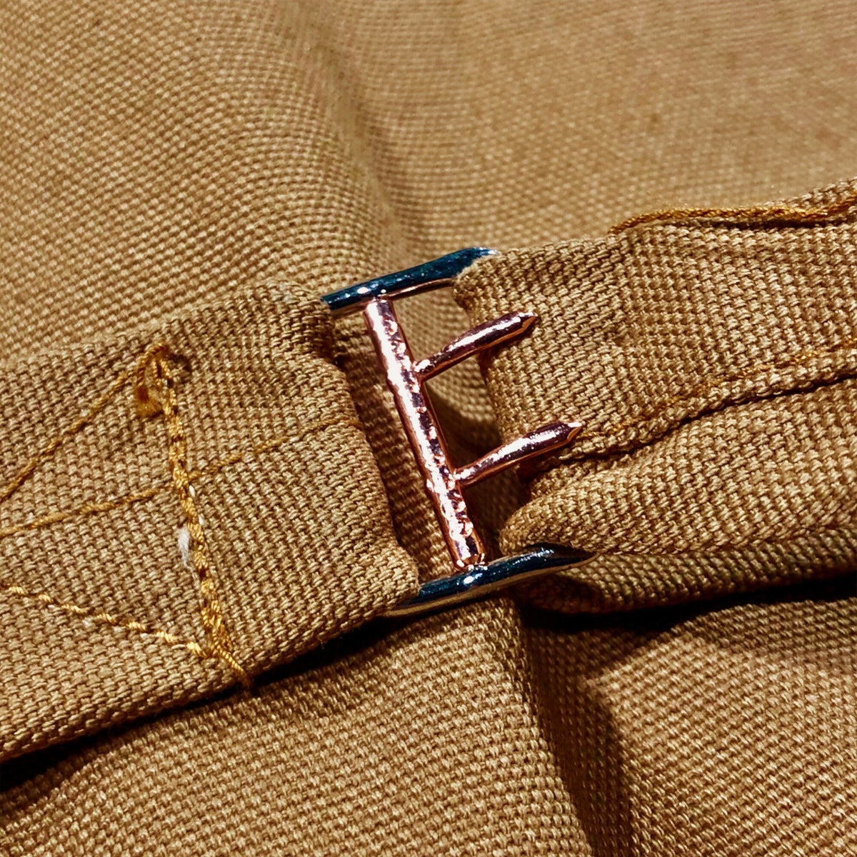 12oz Ochre Duck Canvas Type D Waistcoat Shearling Wool Collar