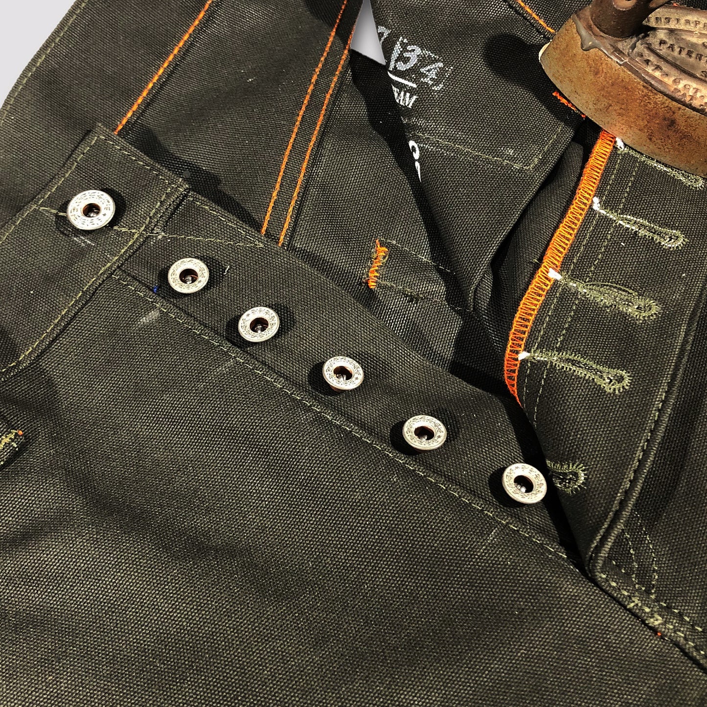 12oz Duck Canvas Olive 5 POCKET Version