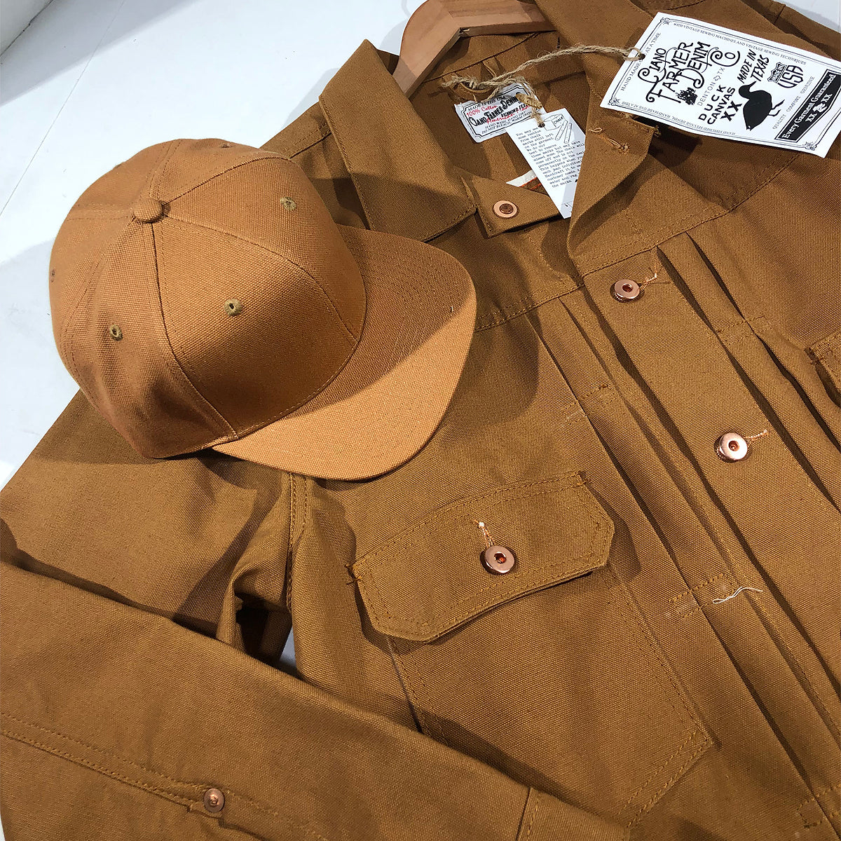 18oz USA Duck Canvas Snapback HAT Blank "OCHRE"