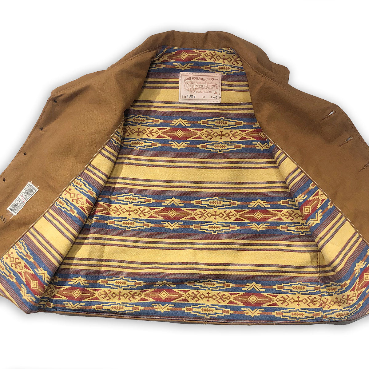 12oz Ochre Duck Canvas Type SW Waistcoat w/wool liner