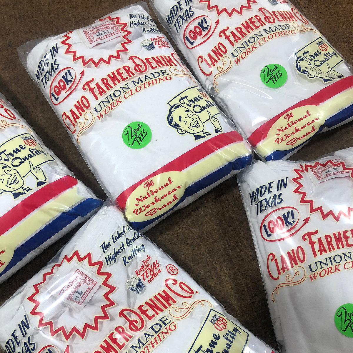 4.4oz TEXAS MADE Crew Neck White "2 PACK SPECIAL"