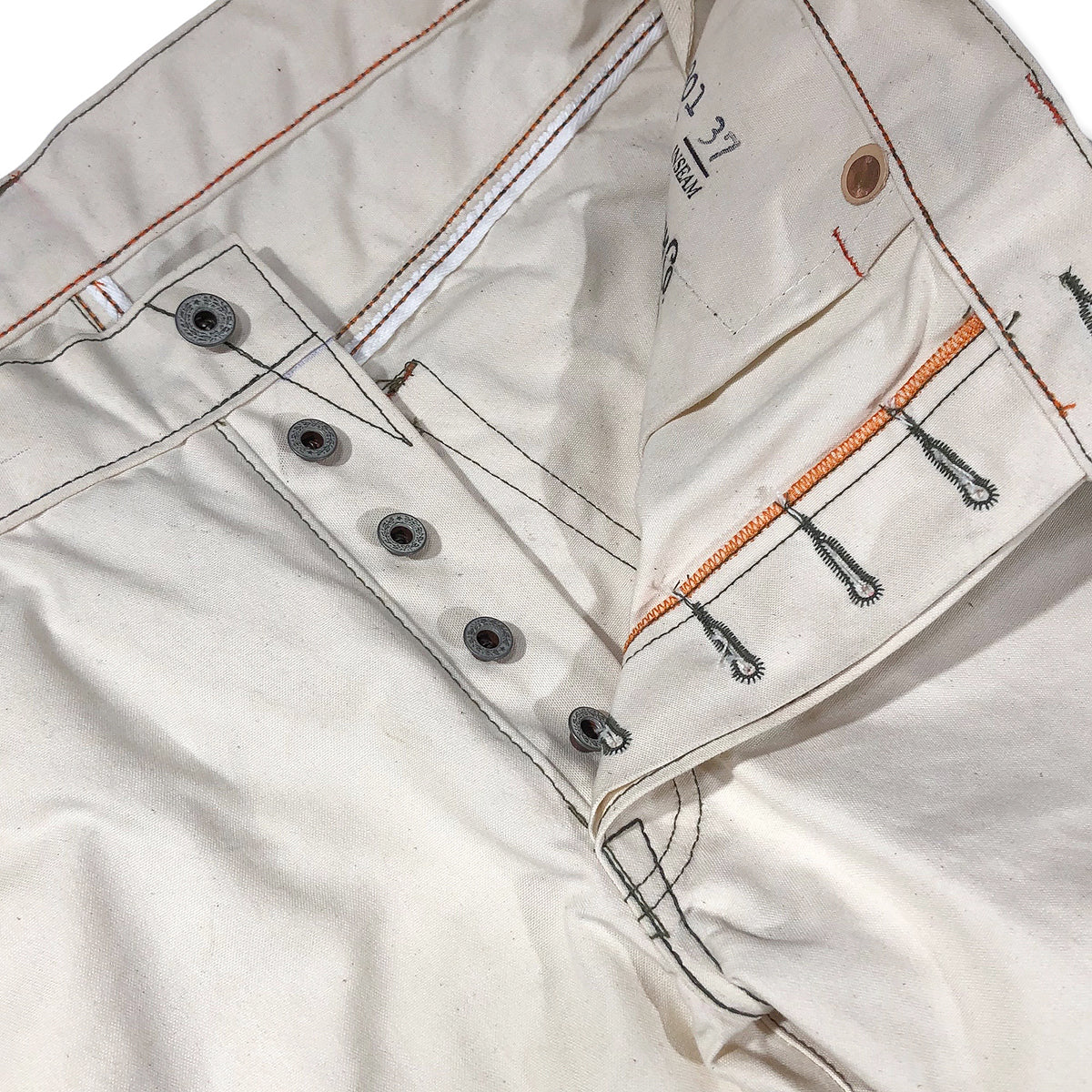 12oz Duck Canvas Off White 5 POCKET Version