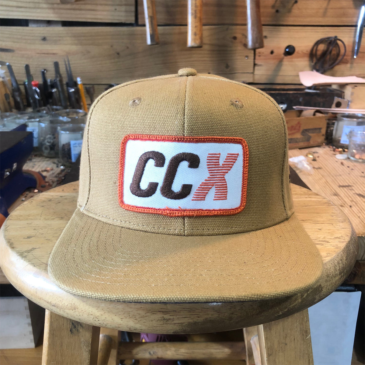 VINTAGE 1980's "CONWAY CENTRAL EXPRESS" Patch - 15oz Duck Canvas Snapback HAT