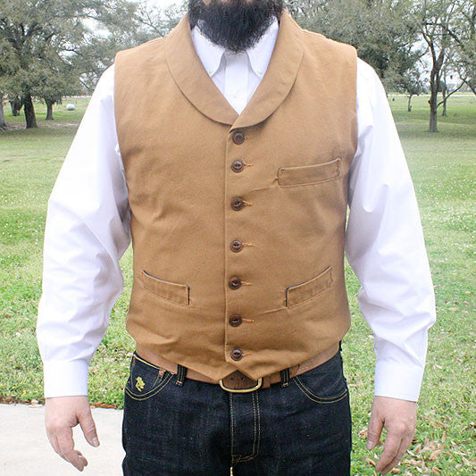 12oz Colonial Blue Duck Canvas Type D Waistcoat