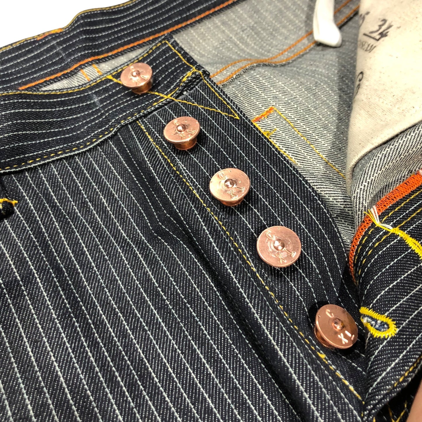 #2006 14oz Japanese Indigo/Indigo Jacquard Mini WABASH Selvage 5 POCKET VERSION
