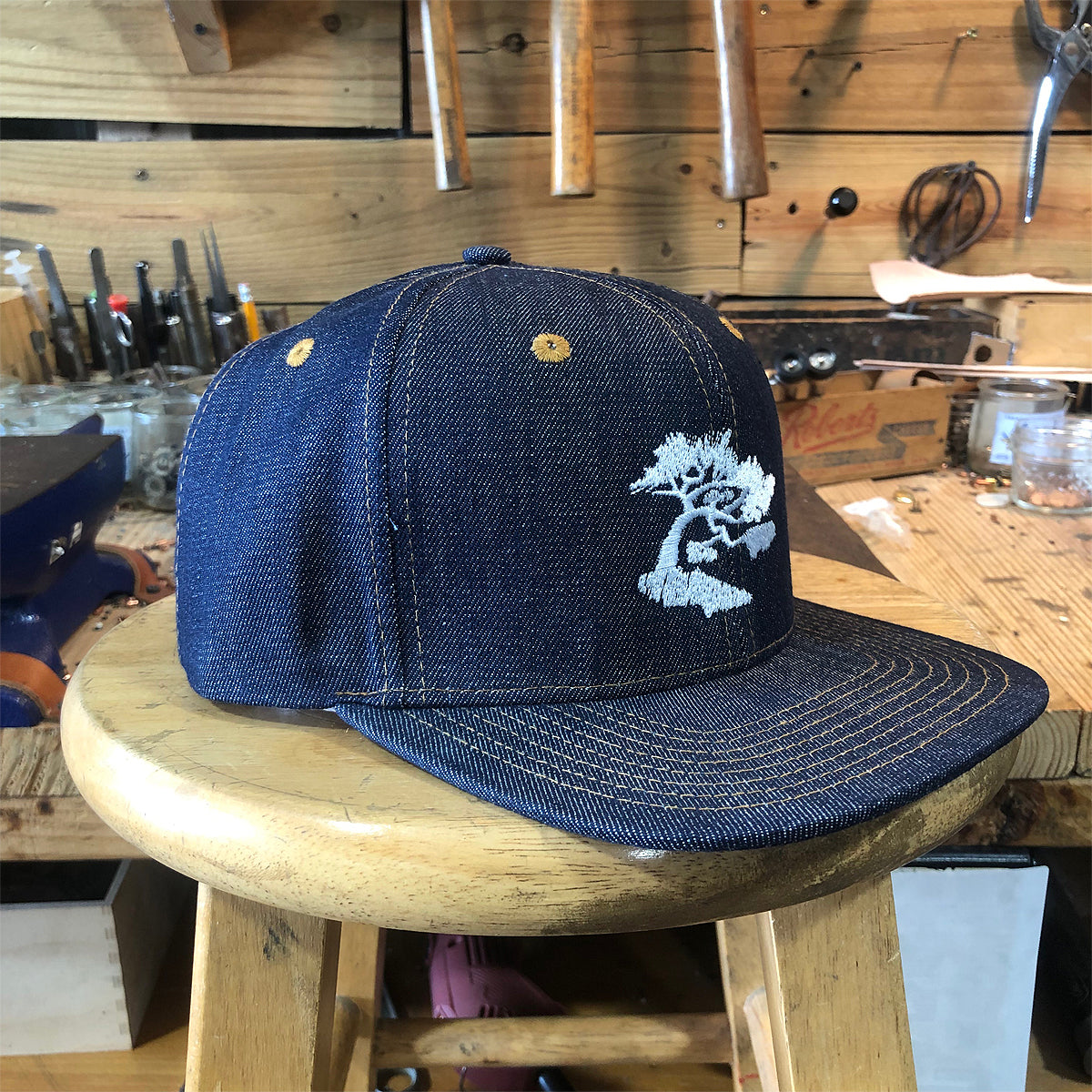 CFDCo Embroidery TM Logo - 14oz TEXAS Denim Snapback HAT