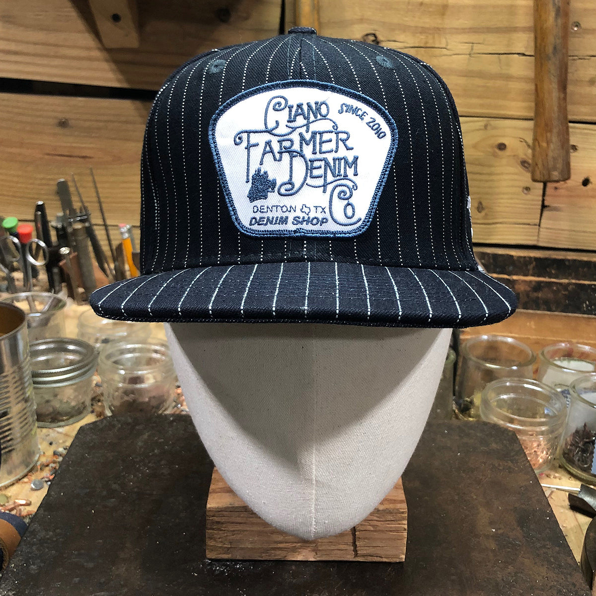 13.5oz Japanese Indigo/Indigo WABASH White Selvage Snapback HAT CFDCo Fisherman Patch