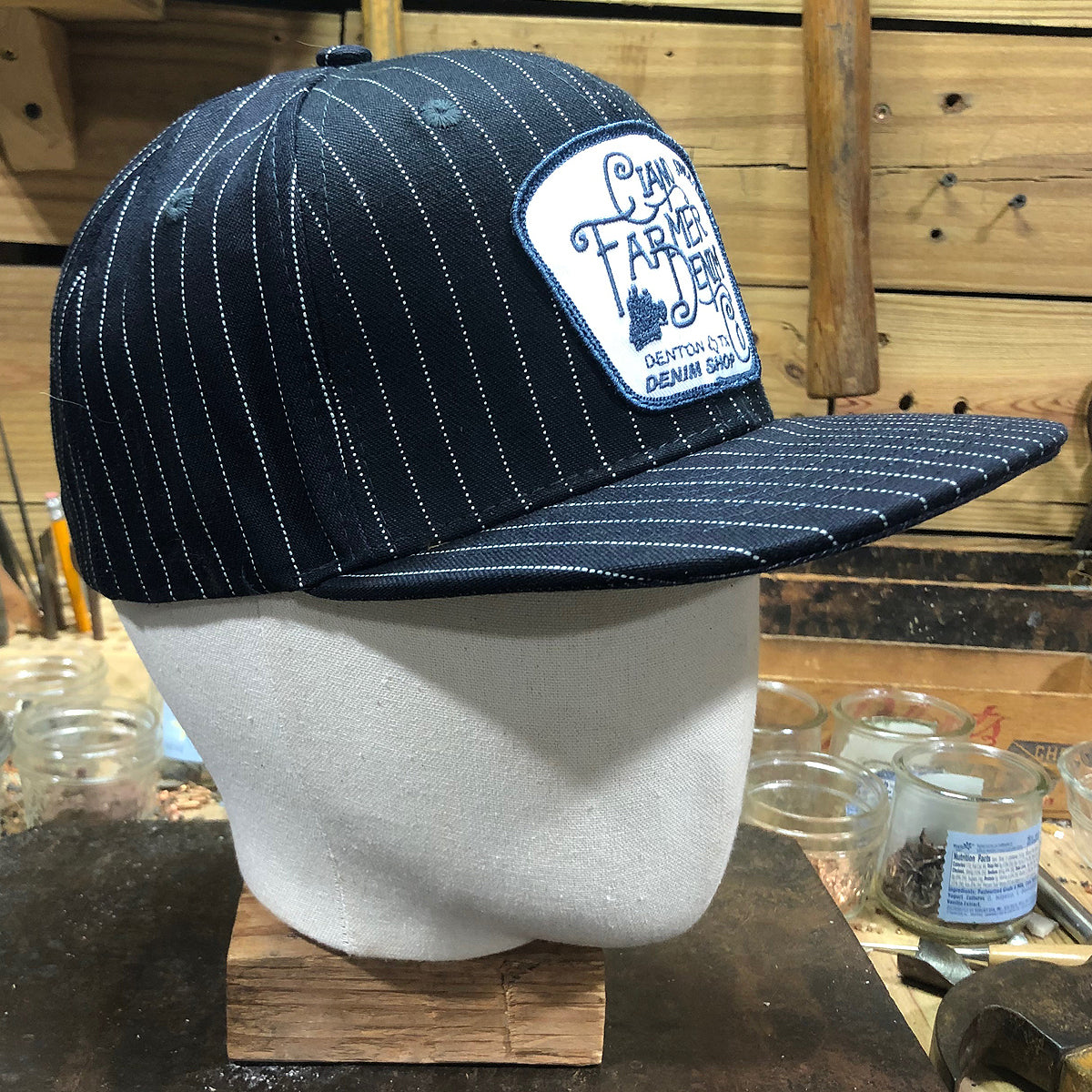 13.5oz Japanese Indigo/Indigo WABASH White Selvage Snapback HAT CFDCo Fisherman Patch