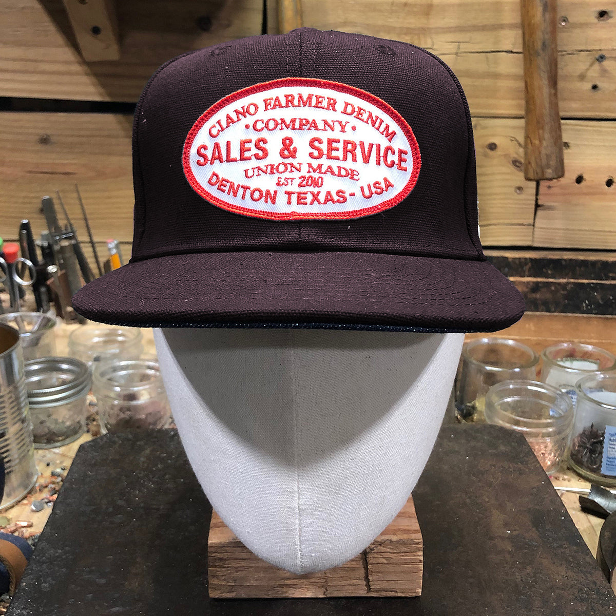 USA Duck Canvas Snapback HAT "Brown" Sales and Service Patch