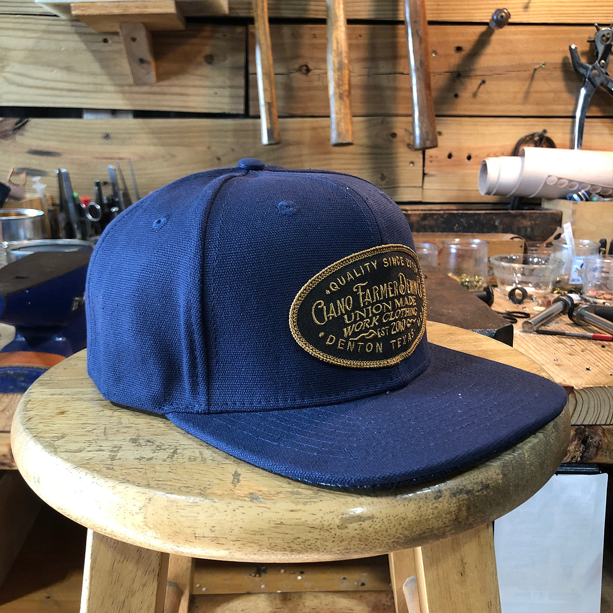 18oz USA NAVY Duck Canvas Snapback HAT CFDCo Shop Patch