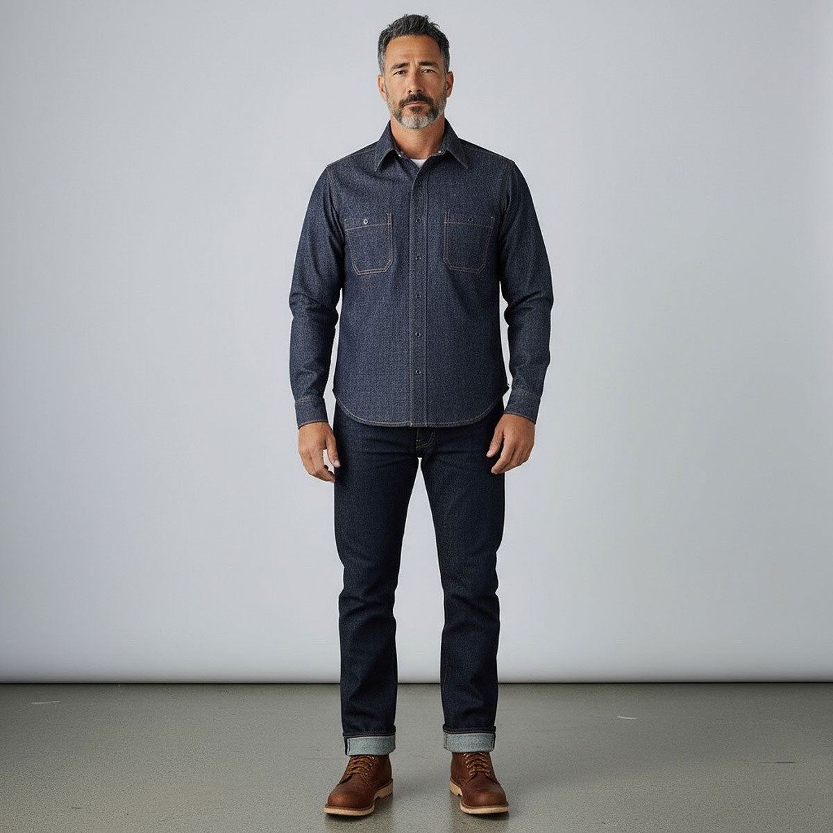 #0505 16oz Japanese INDIGO 'Secret Denim" Selvage Work Shirt