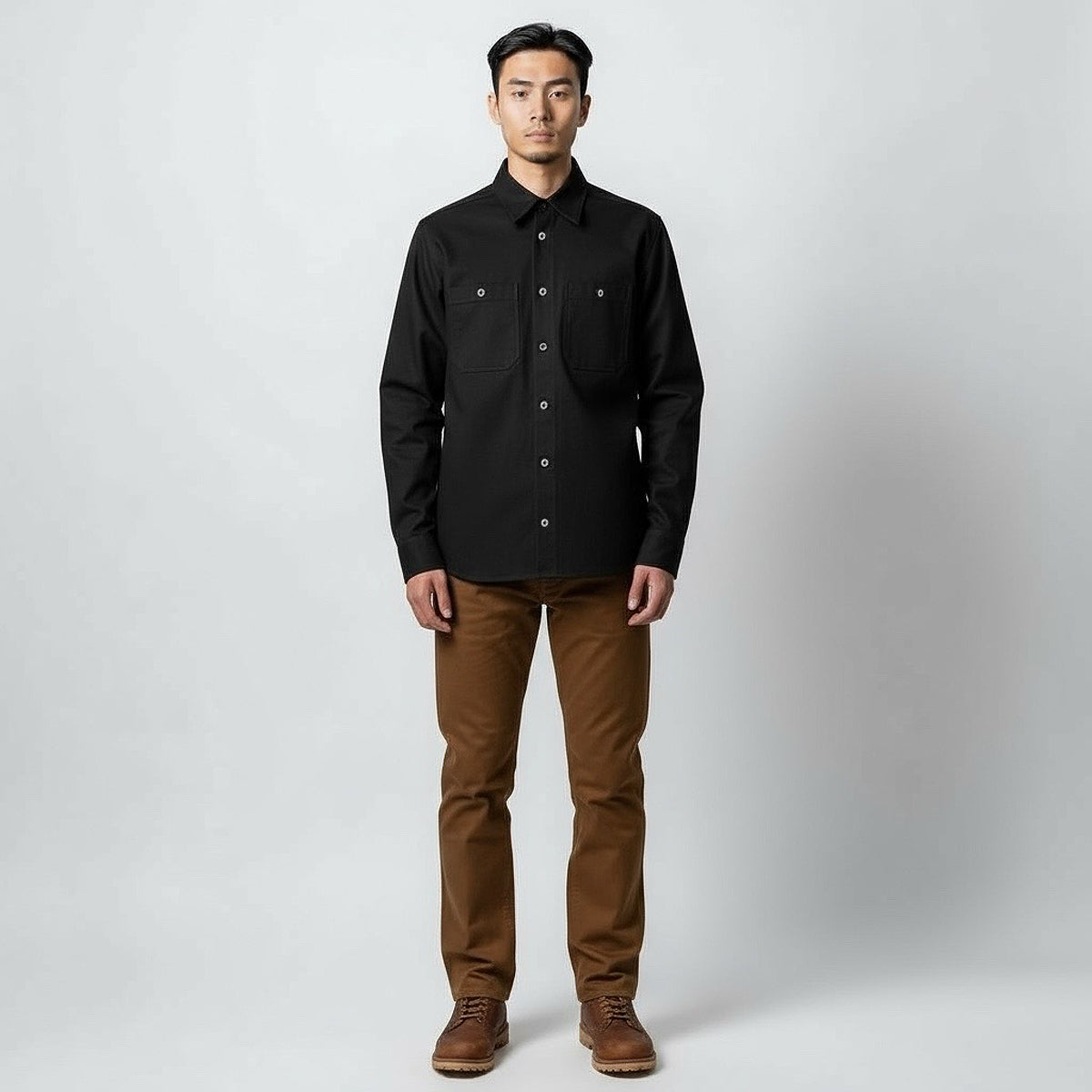 #133 12oz USA Duck Canvas Work Shirt Black