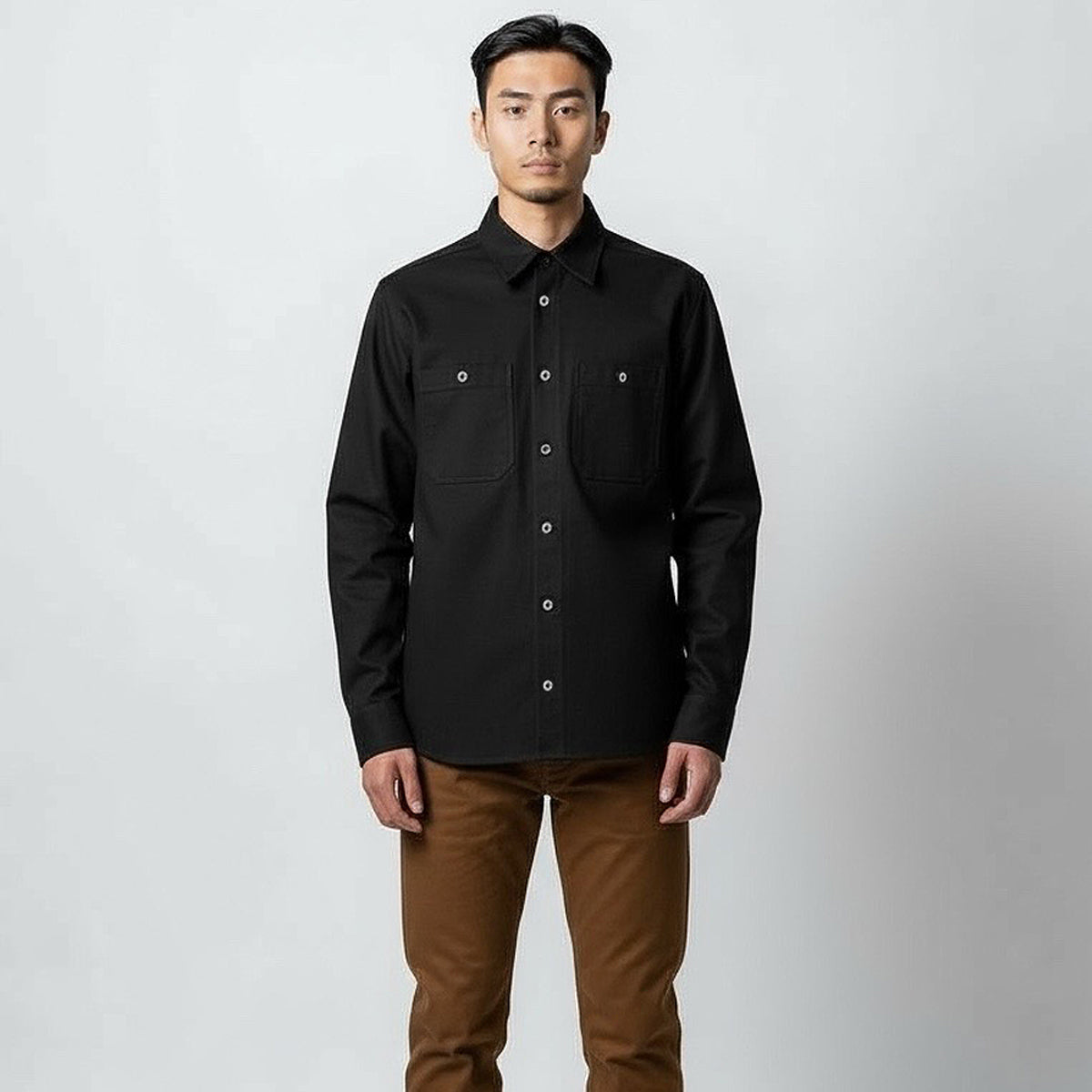 #133 12oz USA Duck Canvas Work Shirt Black