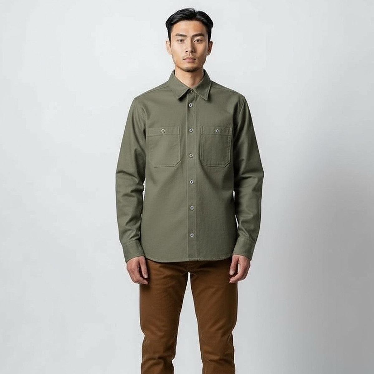 133 12oz USA Duck Canvas Work Shirt Moss Green CFDCo. 133 12oz USA Duck Canvas Work Shirt Moss Green CFDCo.
