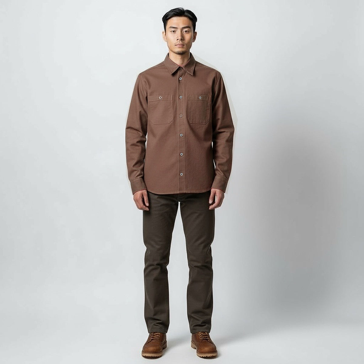 #133 12oz USA Duck Canvas Work Shirt Timber Brown