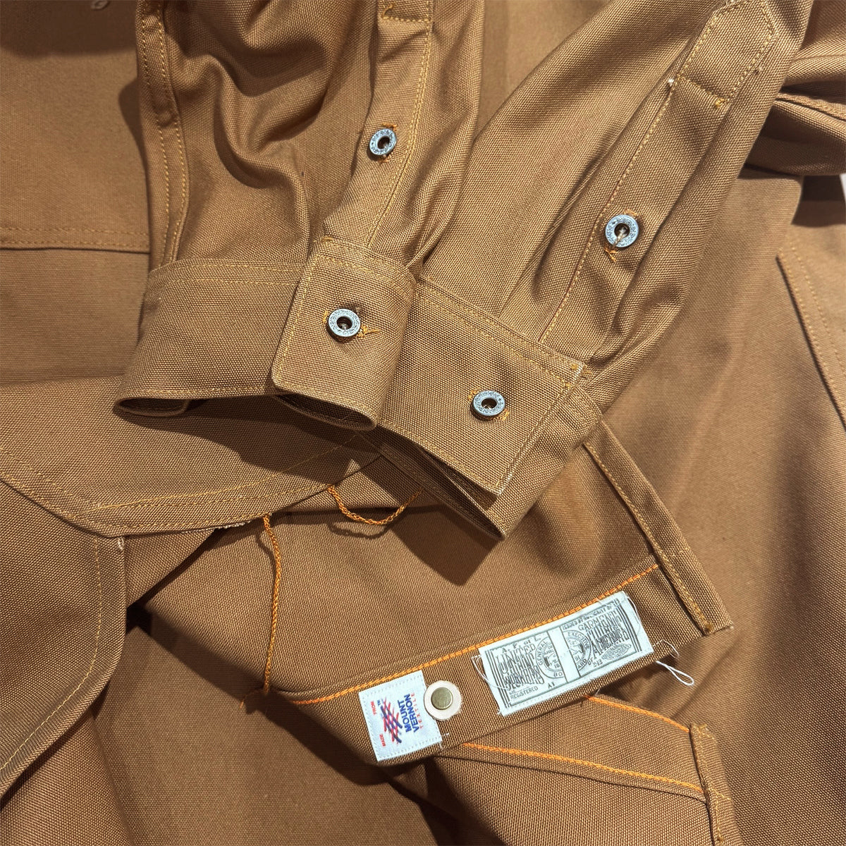 #133 12oz USA Duck Canvas Work Shirt Ochre Brown