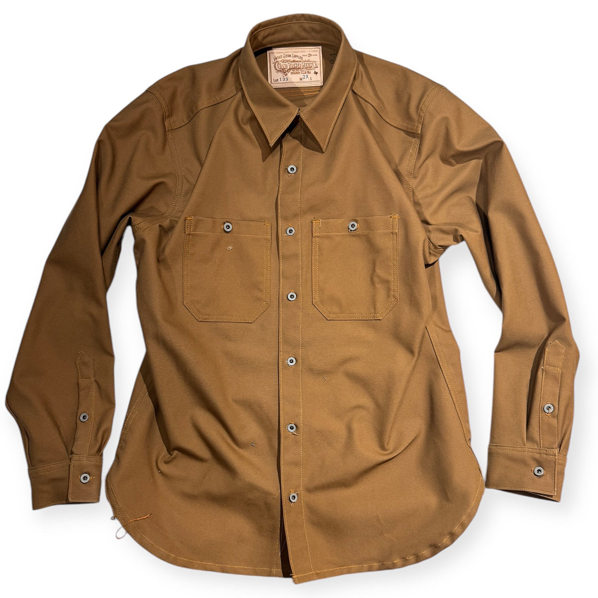 #133 12oz USA Duck Canvas Work Shirt Ochre Brown