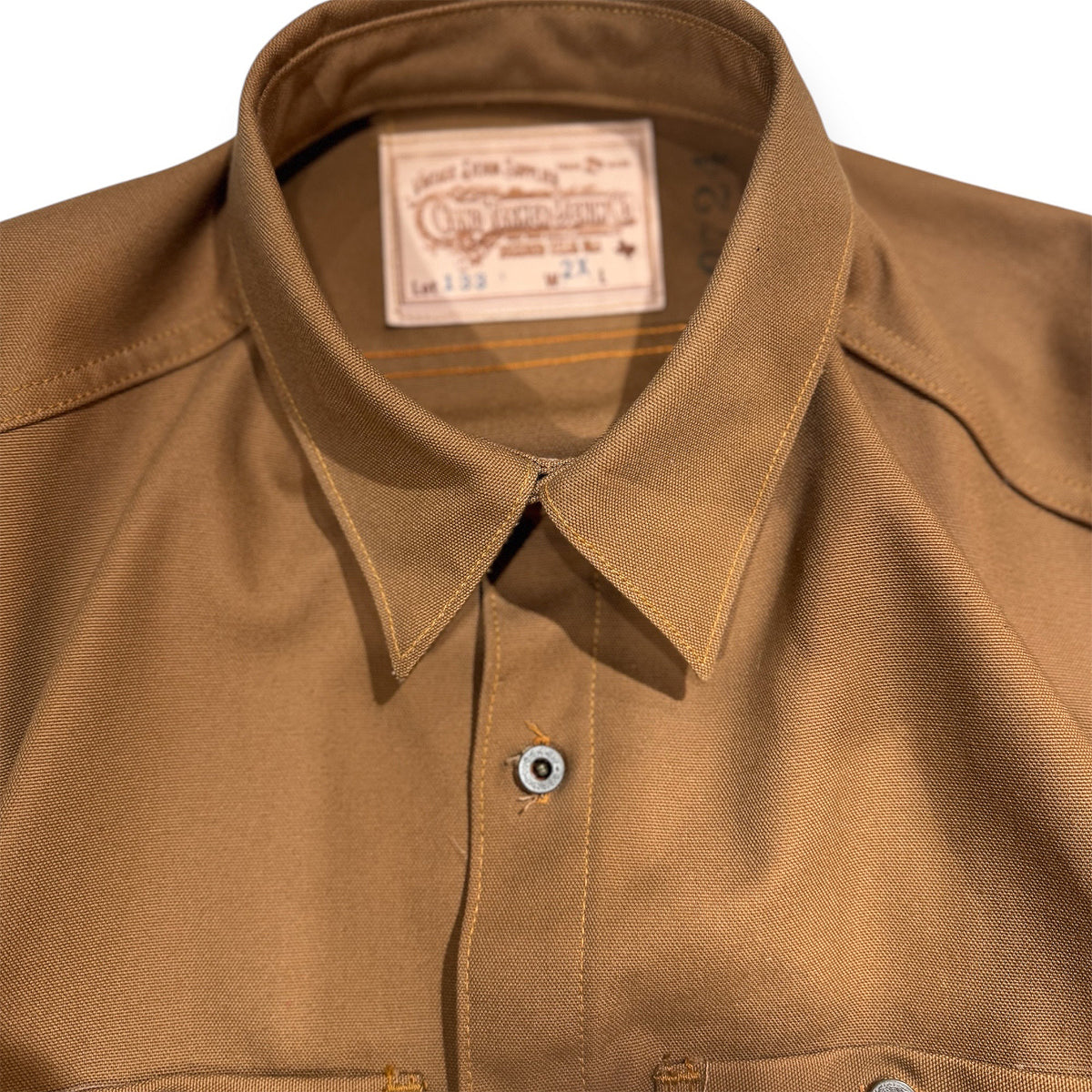 #133 12oz USA Duck Canvas Work Shirt Ochre Brown