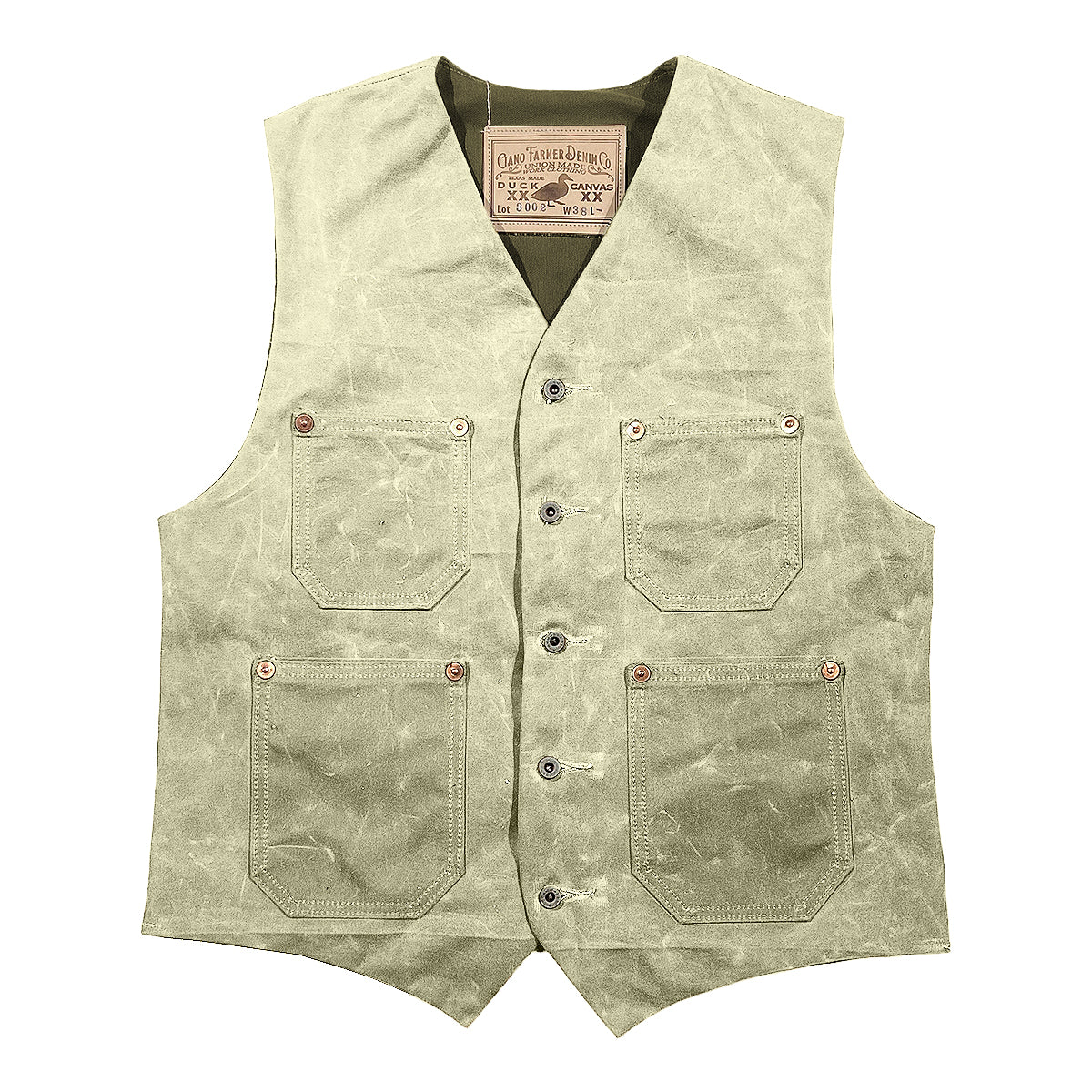 #3002 15oz Wax Duck Canvas Waistcoat Natural TYPE IH [ ICHIRO HACHIYA ]