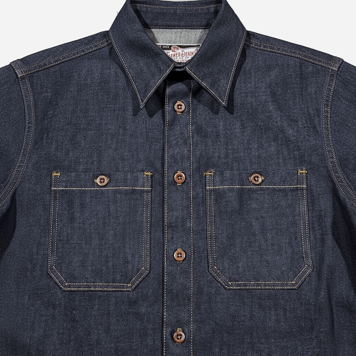 #186 "Experimenta1" 13.5oz Cone Mills Indigo Selvage Work Shirt (OPSTK)