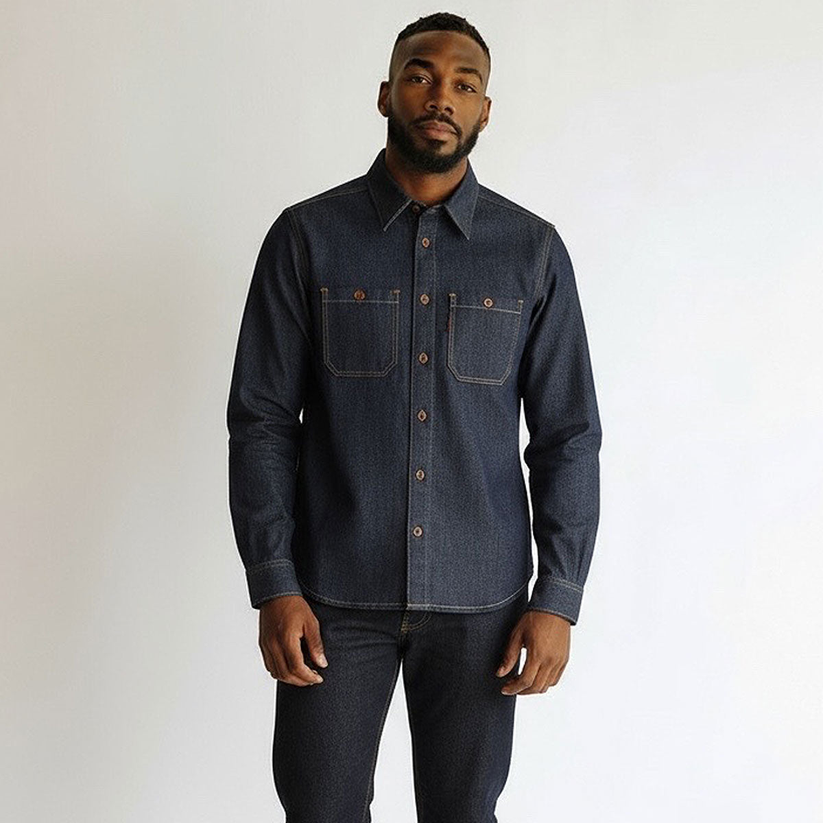 #186 "Experimenta1" 13.5oz Cone Mills Indigo Selvage Work Shirt (OPSTK)