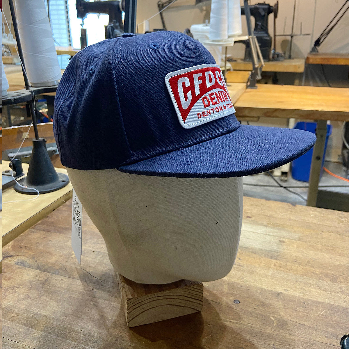 18oz USA Duck Canvas Snapback HAT "NAVY" CFDCo Garage Patch