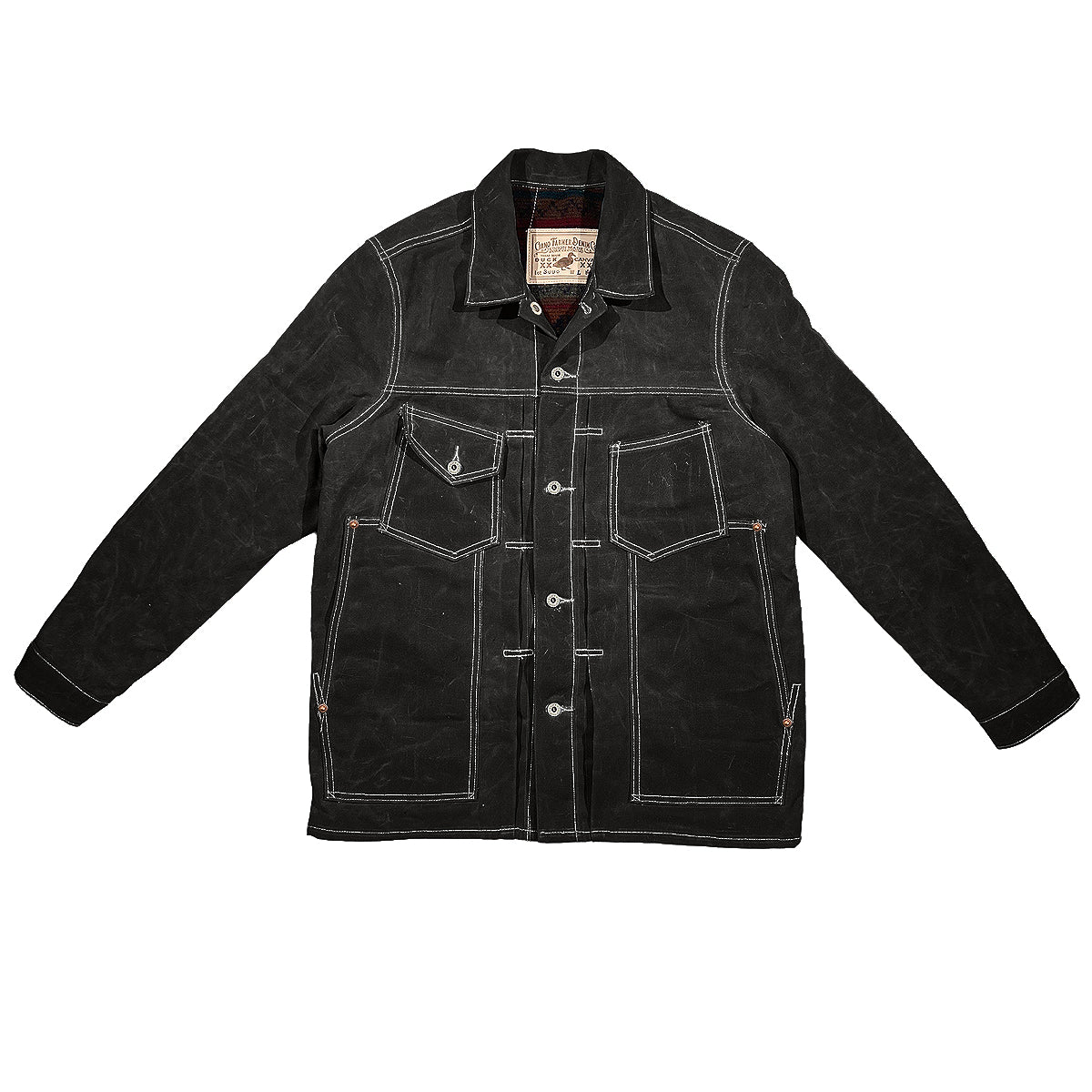 #3006 18oz Wax Duck Canvas Car Coat the "PABLO" Black