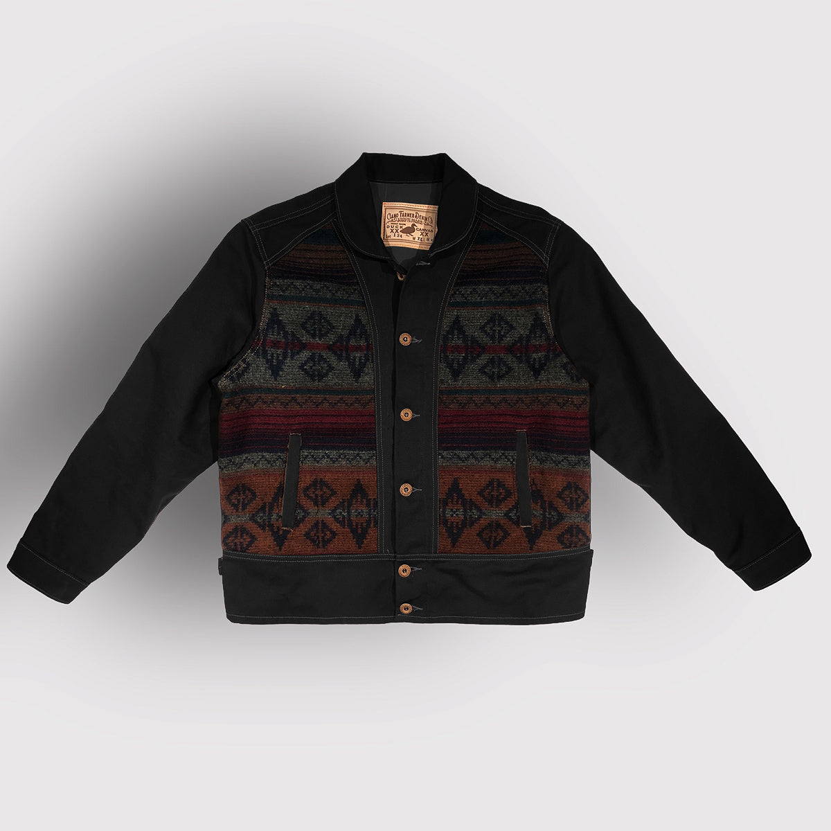 18oz Black Duck Canvas Cossack Jacket w/ Wool Insets