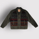 18oz Olive Duck Canvas Cossack Jacket w/ Wool Insets