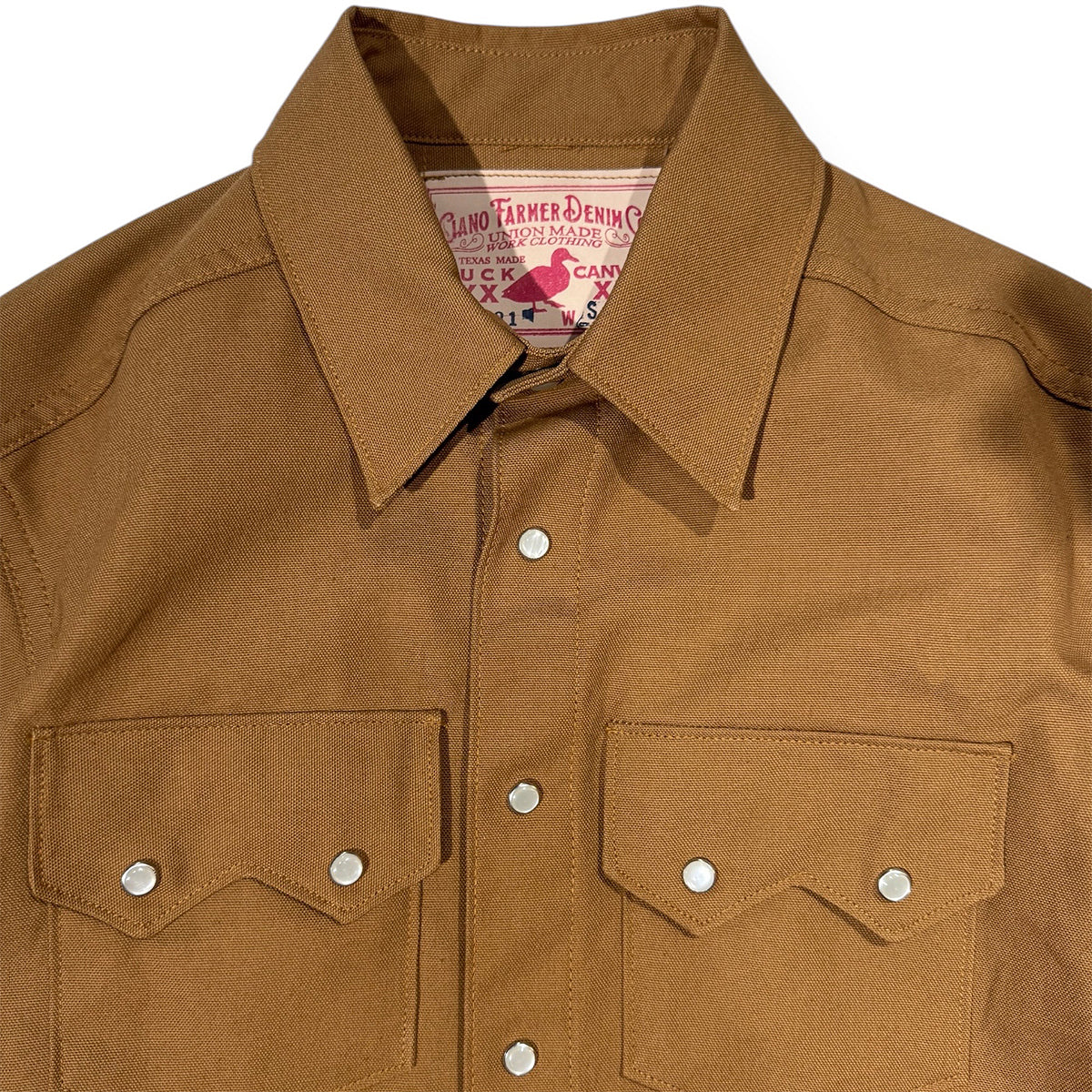 #131 10oz Duck Canvas Ochre BROWN Saw Tooth Work Shirt Short Sleeve
