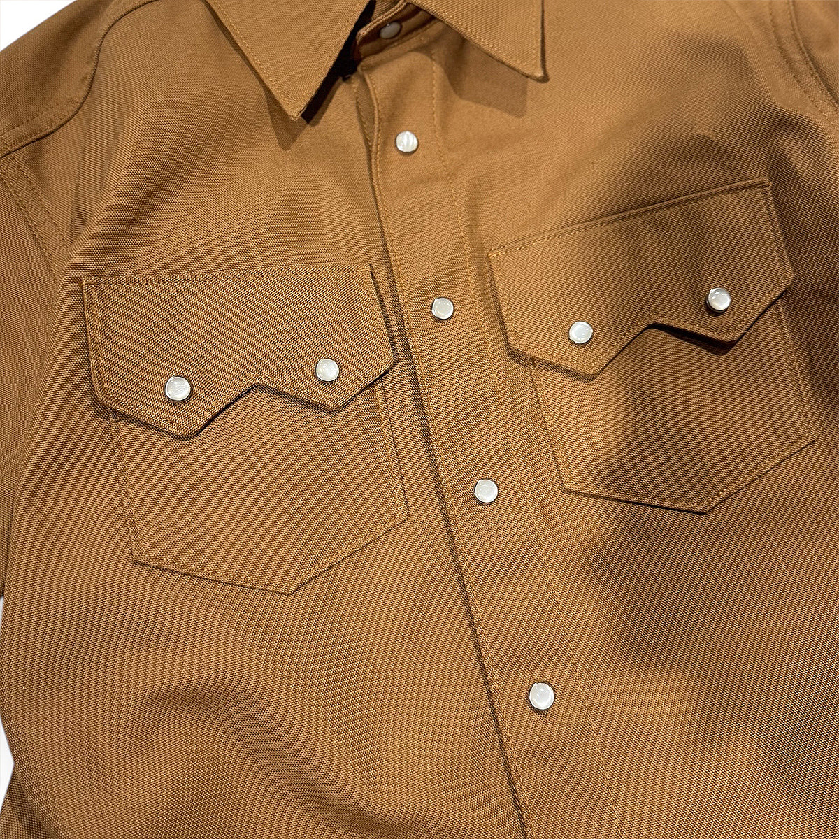 #131 10oz Duck Canvas Ochre BROWN Saw Tooth Work Shirt Short Sleeve