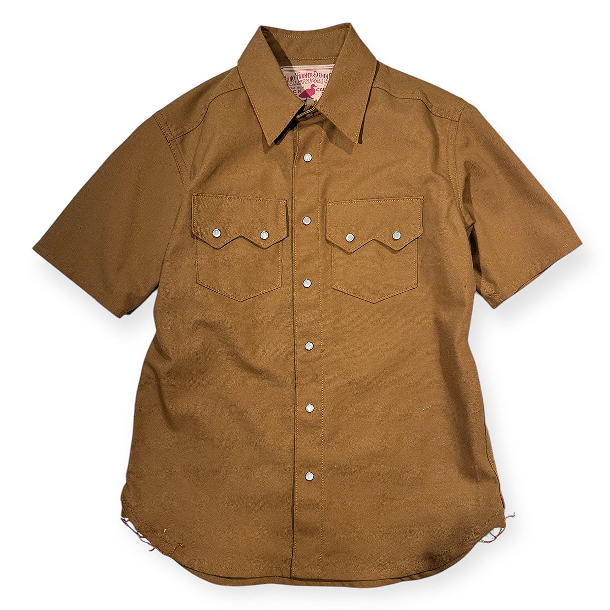 #131 10oz Duck Canvas Ochre BROWN Saw Tooth Work Shirt Short Sleeve