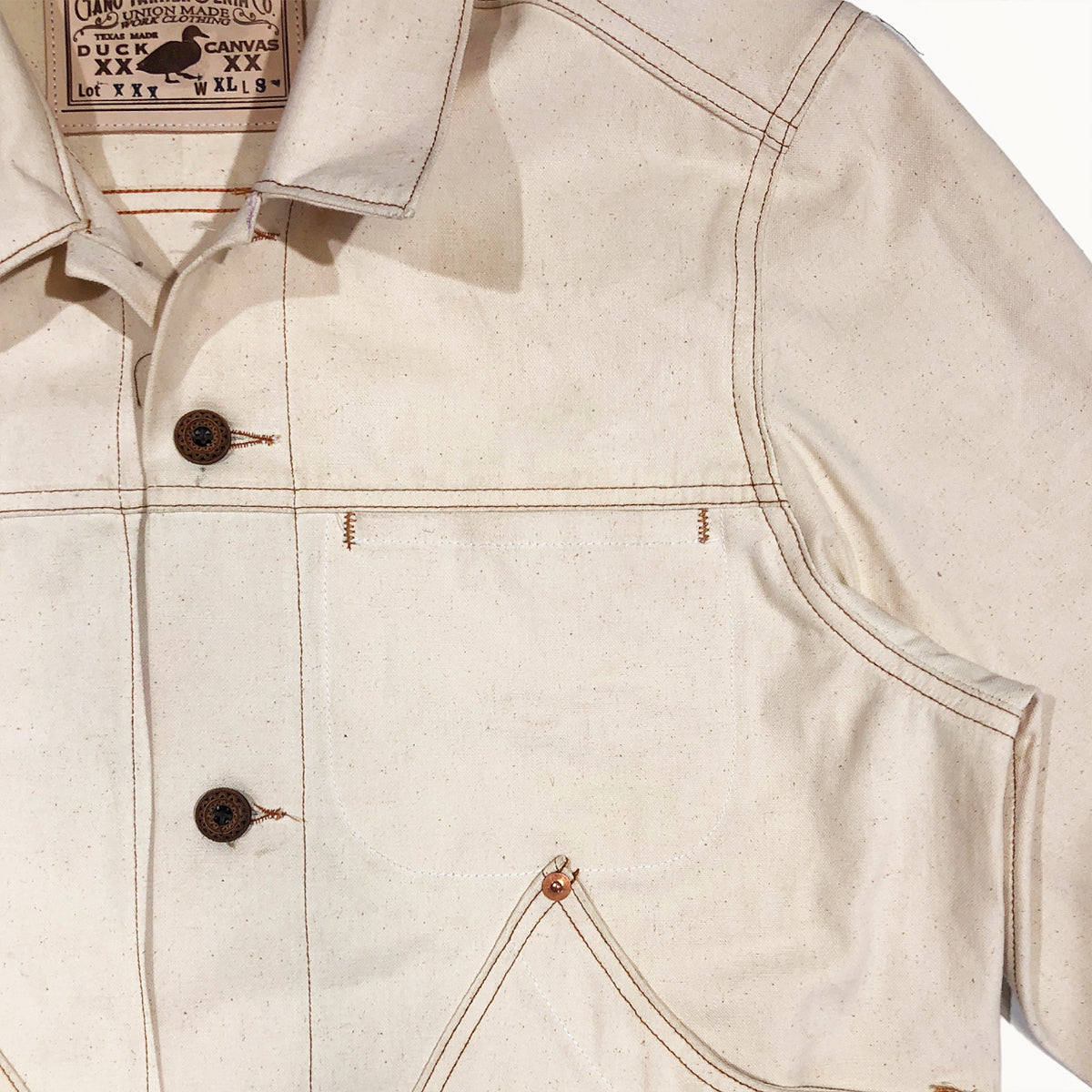 12oz Cone Mills Dead Stock Selvage Duck Canvas Natural "ECRU" Jacket