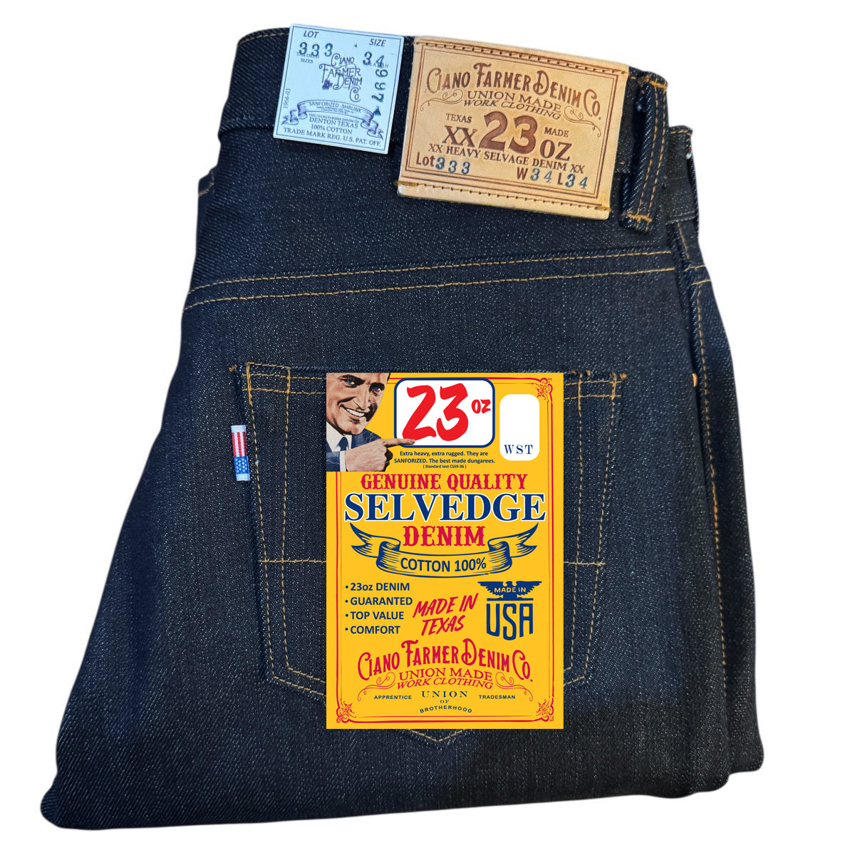 #333 23oz Heavy TYPE IH [ ICHIRO HACHIYA ] Japanese Indigo Red/White Selvage