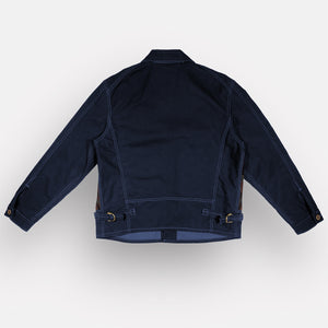 18oz Navy Duck Canvas Cossack Jacket w/ Wool Insets