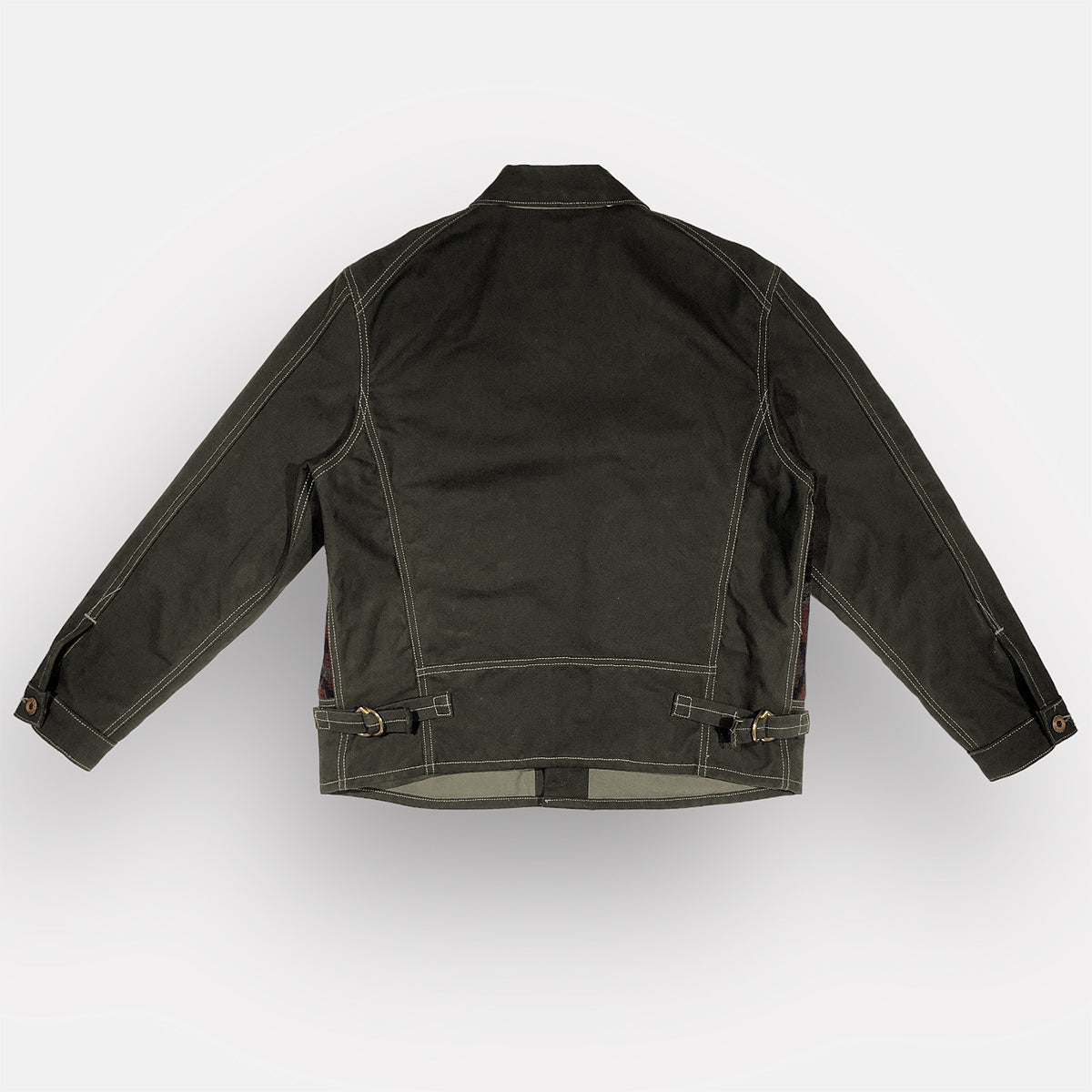 18oz Olive Duck Canvas Cossack Jacket w/ Wool Insets