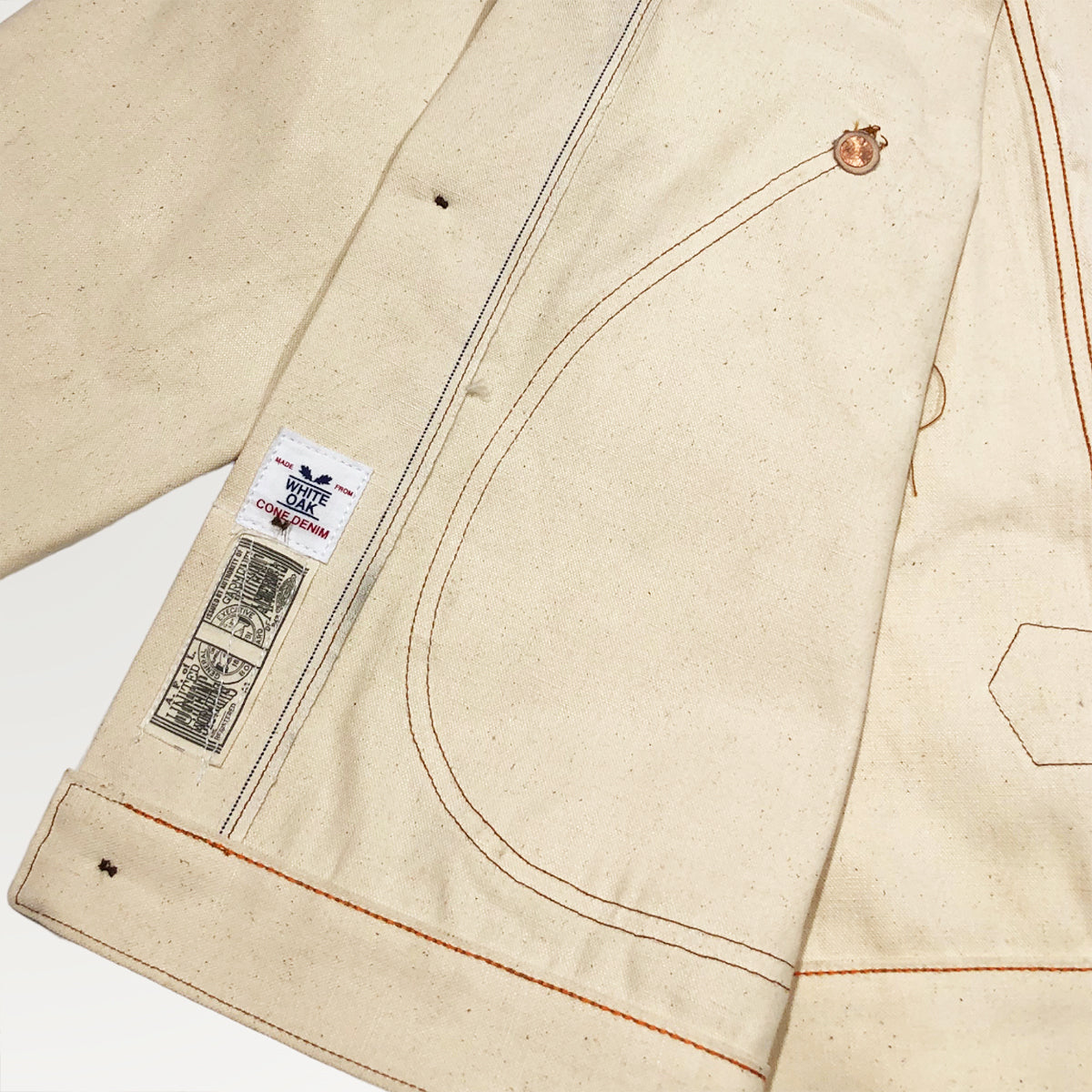 12oz Cone Mills Dead Stock Selvage Duck Canvas Natural "ECRU" Jacket