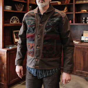 18oz Brown Duck Canvas Cossack Jacket w/ Wool Insets