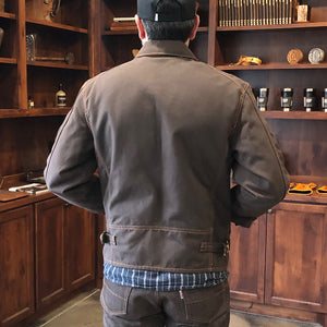 18oz Brown Duck Canvas Cossack Jacket w/ Wool Insets