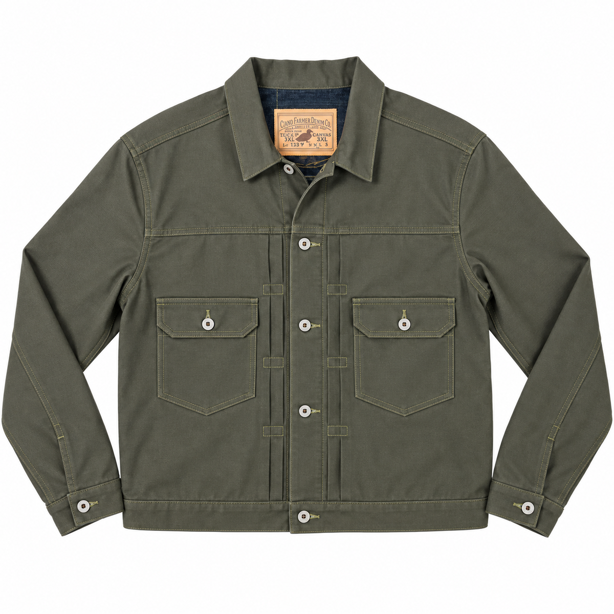 (OPSTK) #133 12oz Moss Green Duck Canvas 1953 Type II "Regular Fit" Wool Body Liner