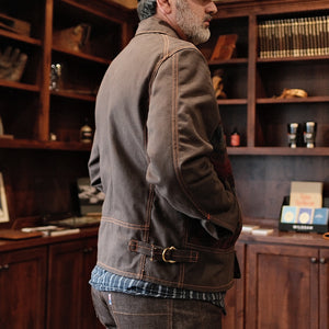 18oz Brown Duck Canvas Cossack Jacket w/ Wool Insets