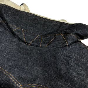 14oz Cone Mills Selvage Denim Pea Coat with Sherpa Liner