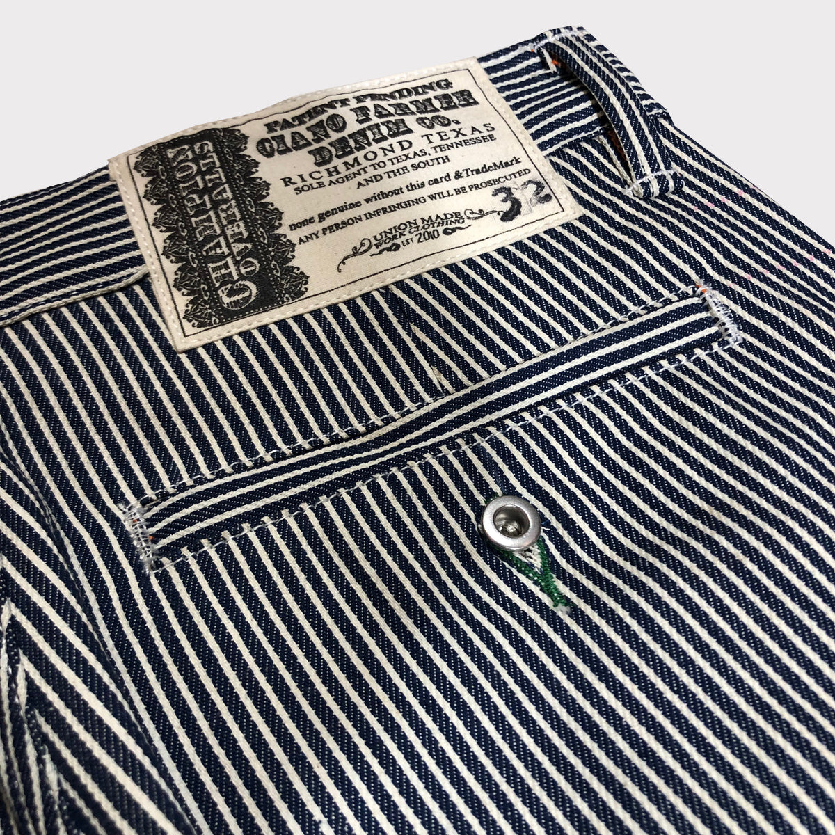 OPSTK 32W x 34L 997 Miner Fit #HIC 10oz MV Mills Hickory Stripe Denim CHINO Version
