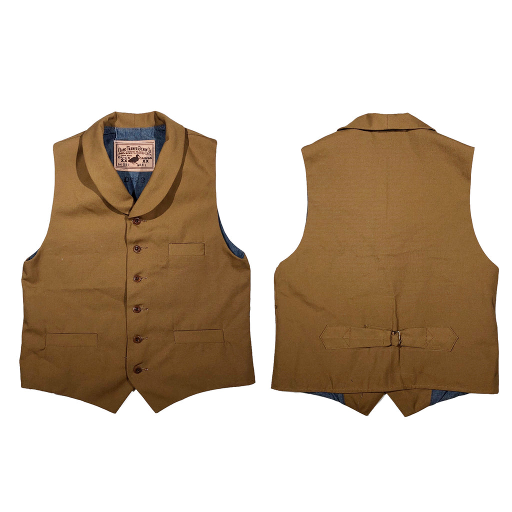 OPSTK Size 38 [M] #133 12oz Ochre Duck Canvas Waistcoat TYPE D