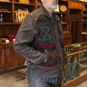 18oz Brown Duck Canvas Cossack Jacket w/ Wool Insets