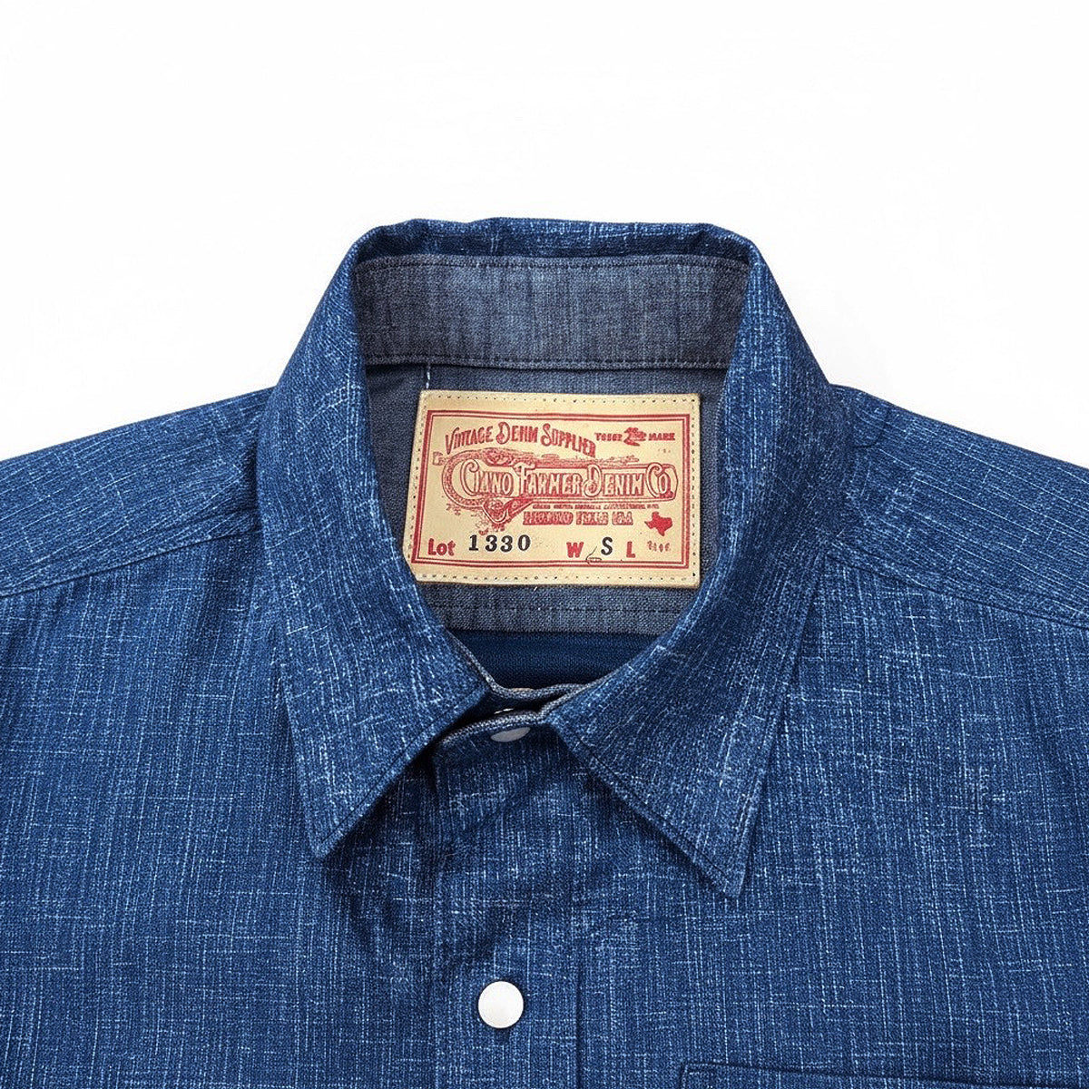 #1330 6oz Japanese Cross Hatch Blue Saw Tooth Work Shirt (OPSTK)