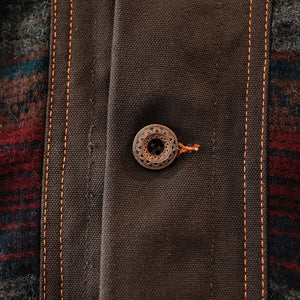 18oz Brown Duck Canvas Cossack Jacket w/ Wool Insets