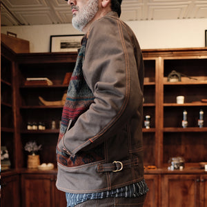 18oz Brown Duck Canvas Cossack Jacket w/ Wool Insets