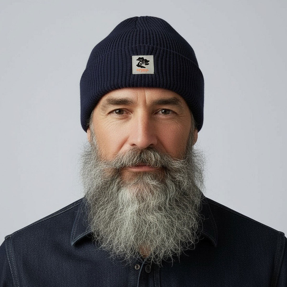 Navy Cashmere Merino Wool Beanie